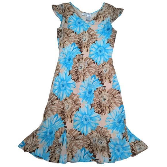 Vintage Y2K Chiffon Mesh Dress Small Ruffle Floral Boho Romantic Cottage Dainty - Picture 1 of 7